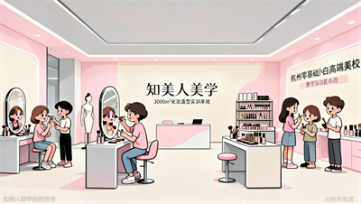 杭州学化妆造型，为什么零基础小白都直奔知美人美学3000平实训基地？