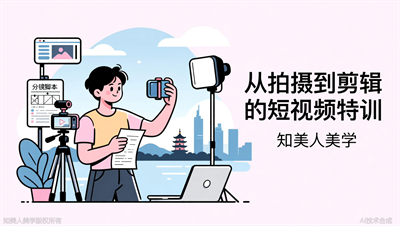杭州短视频拍摄培训学校，知美人美学特训班，教你手机拍出高级感VLOG